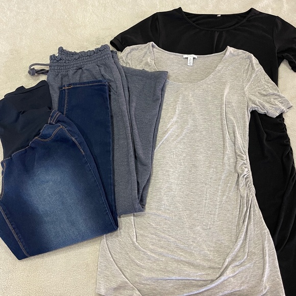 Maternity Bundle Size XL Jeans, Sweats, Dress and Top - Picture 1 of 16